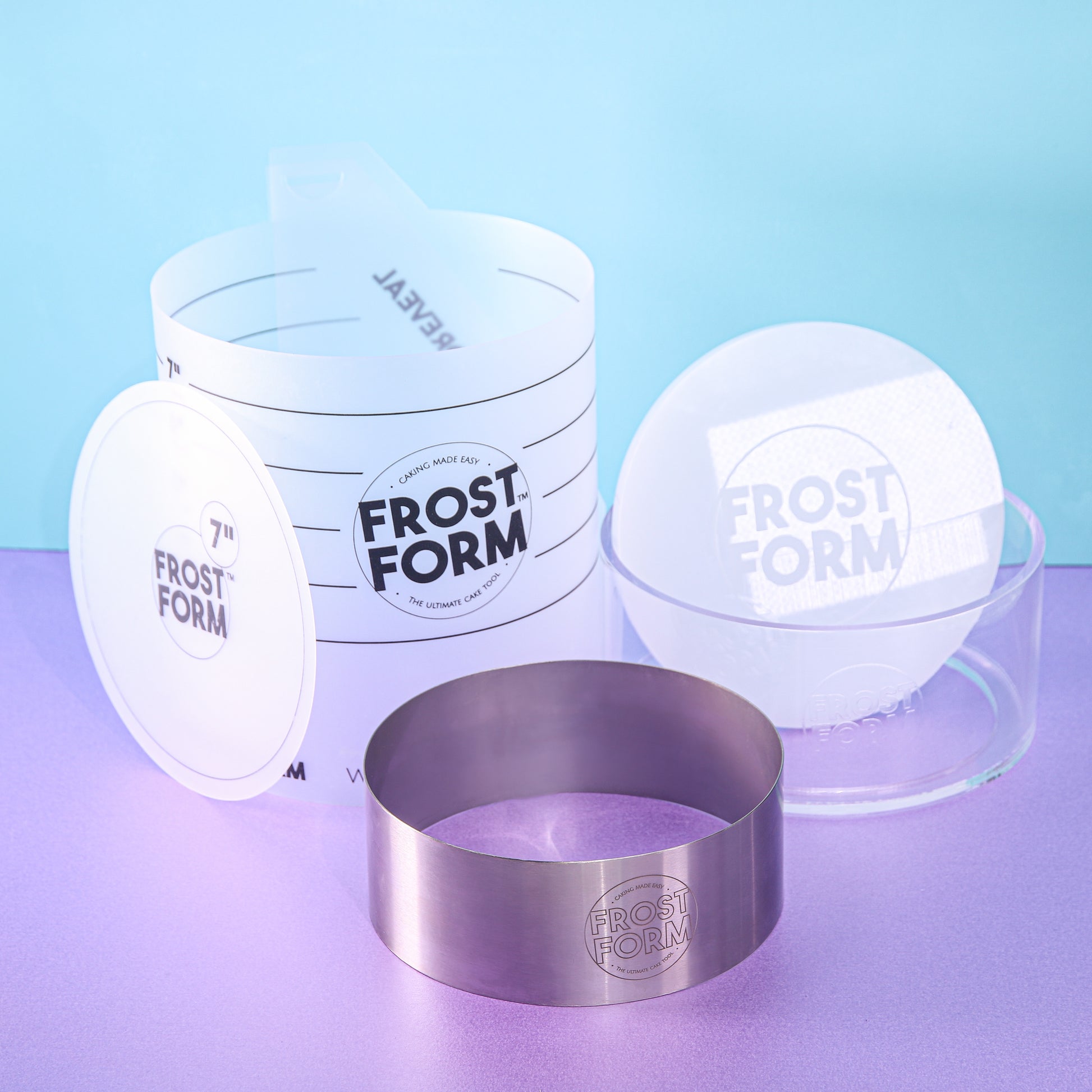 Frost Form - Starter + Kit (8 inch) 7-Piece Set | Professional-Quality,  Food-Grade Plastic | Cake Frosting | Beginners and Pros | Cake Decorating  Kit